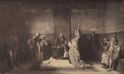 Sainte Elisabeth de France lavant les pieds des pauvres  par Désiré François Laugée